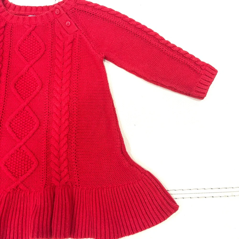 GAP Toddler Girl CableKnit Red Dress 18-24 months